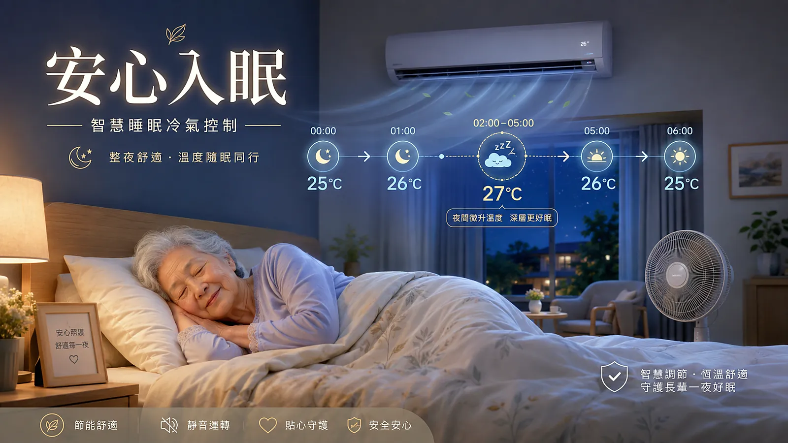 智慧睡眠冷氣與電風扇個人化控制